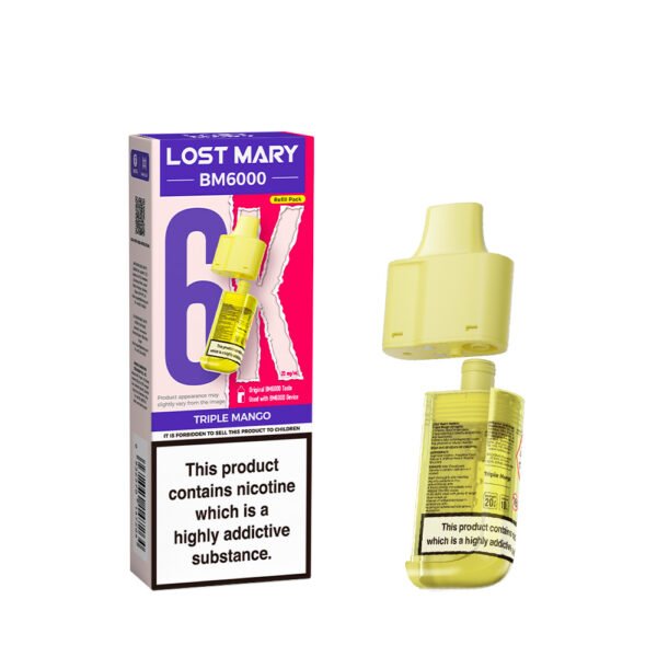 Lost Mary BM6000 replacement pod in Triple Mango flavour
