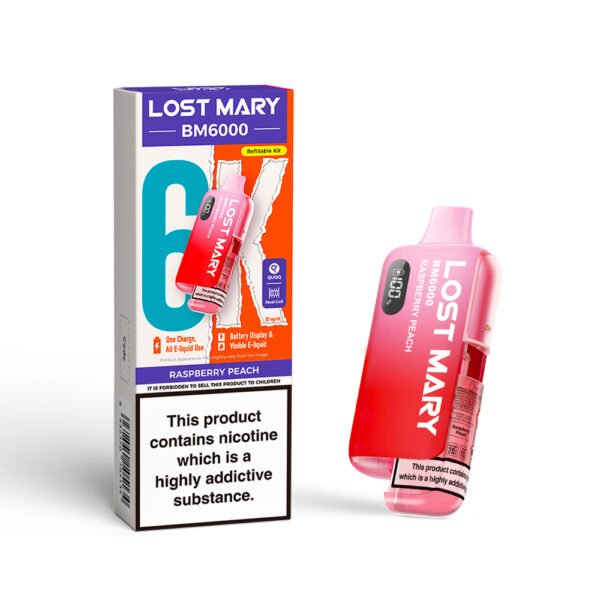 Lost Mary BM6000 pre-filled pod kit in Raspberry Peach flavour