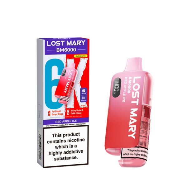 Lost Mary BM6000 pre-filled pod kit in Red Apple Ice flavour
