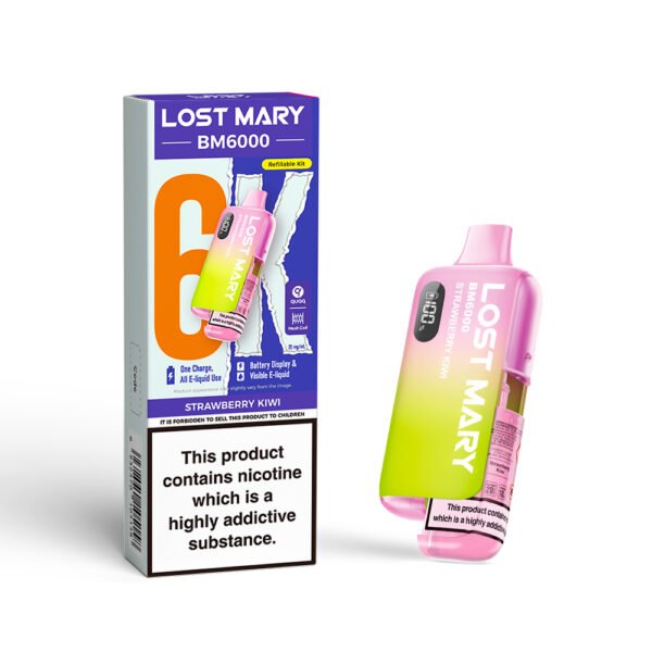 Lost Mary BM6000 pre-filled pod kit in Strawberry Kiwi flavour
