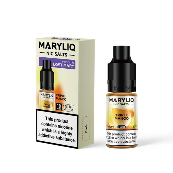 Lost Mary Triple Mango - 10mg Lost Mary Triple Mango nic salt e-liquid 10mg bottle