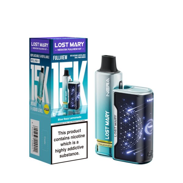 Lost Mary Nera 15k pre-filled pod kit in Blue Razz Lemonade flavour