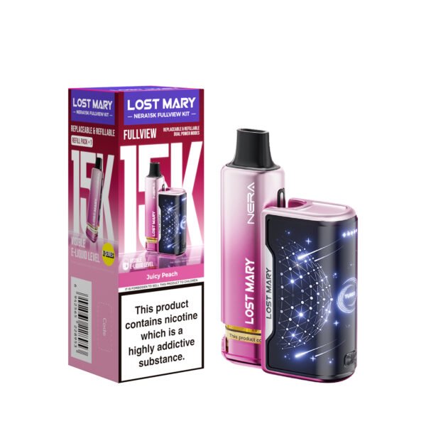 Lost Mary Nera 15k pre-filled pod kit in Juicy Peach flavour