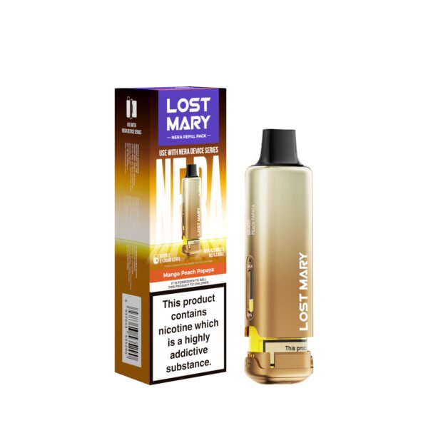 Lost Mary Nera 15k replacement pod in Mango Peach Papaya flavour