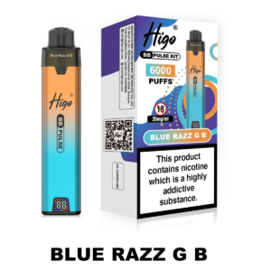 Higo BB Pulse 6000 prefilled pod kit in Blue Razz G B flavour