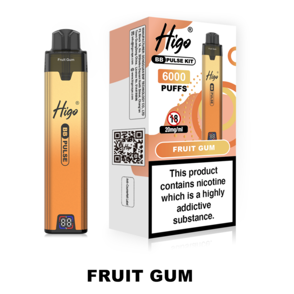 Higo BB Pulse 6000 - Fruit Gum Higo BB Pulse 6000 prefilled pod kit in Fruit Gum flavour
