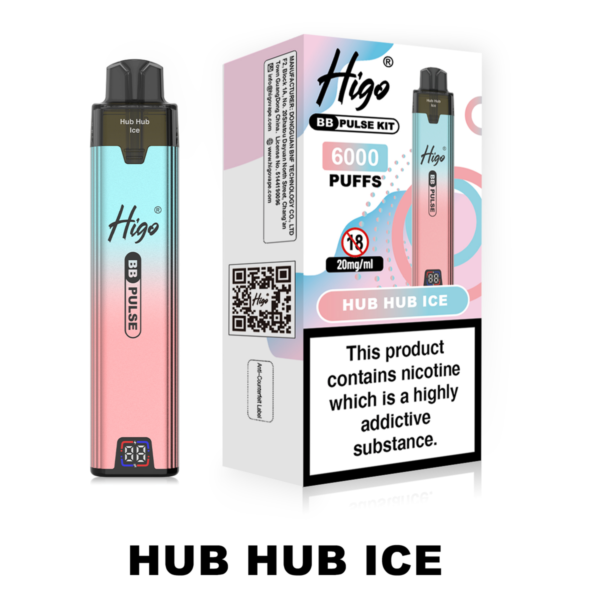 Higo BB Pulse 6000 prefilled pod kit in Hub Hub Ice flavour