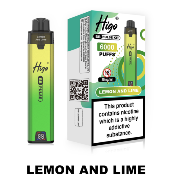 Higo BB Pulse 6000 prefilled pod kit in Lemon and Lime flavour