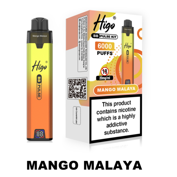 Higo BB Pulse 6000 - Mango Malaya Higo BB Pulse 6000 prefilled pod kit in Mango Malaya flavour