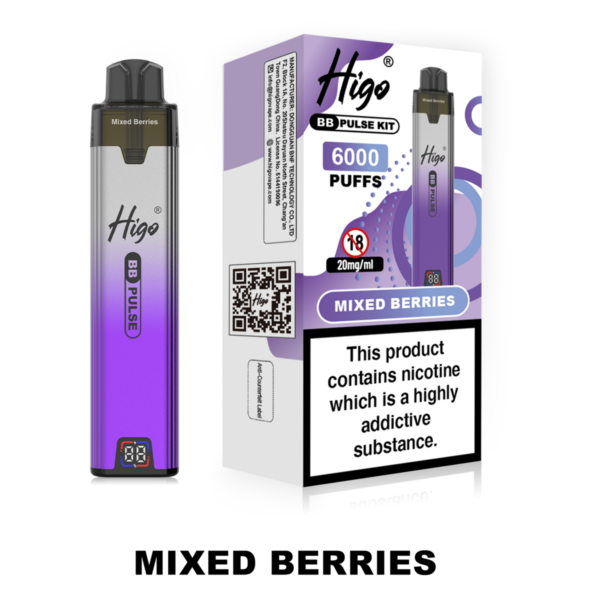 Higo BB Pulse 6000 - Mixed Berries Higo BB Pulse 6000 prefilled pod kit in Mixed Berries flavour