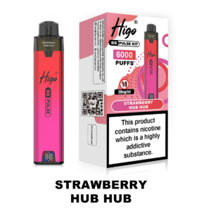 Higo BB Pulse 6000 - Strawberry Hub Hub Higo BB Pulse 6000 prefilled pod kit in Strawberry Hub Hub flavour