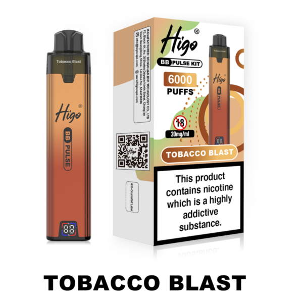 Higo BB Pulse 6000 prefilled pod kit in Tobacco Blast flavour